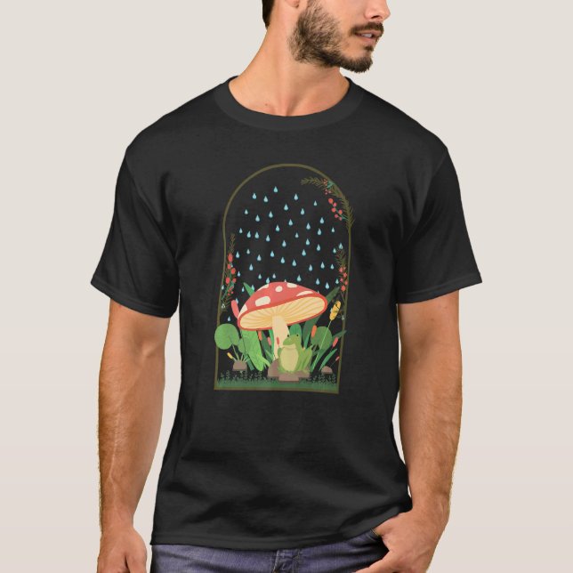 Svampar Frog Naturecore Forestcore T Shirt (Framsida)