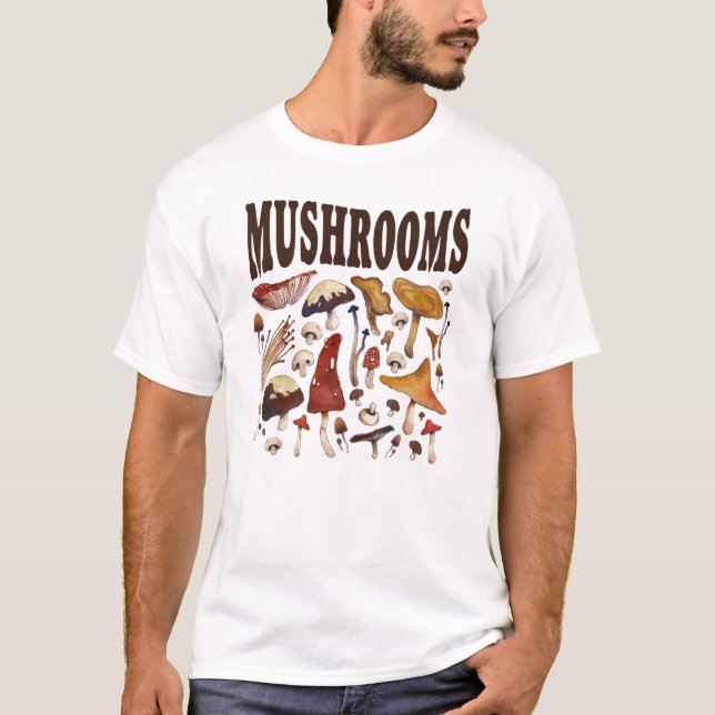 Svampar Funny Mushroom Älskare T Shirt (Framsida)