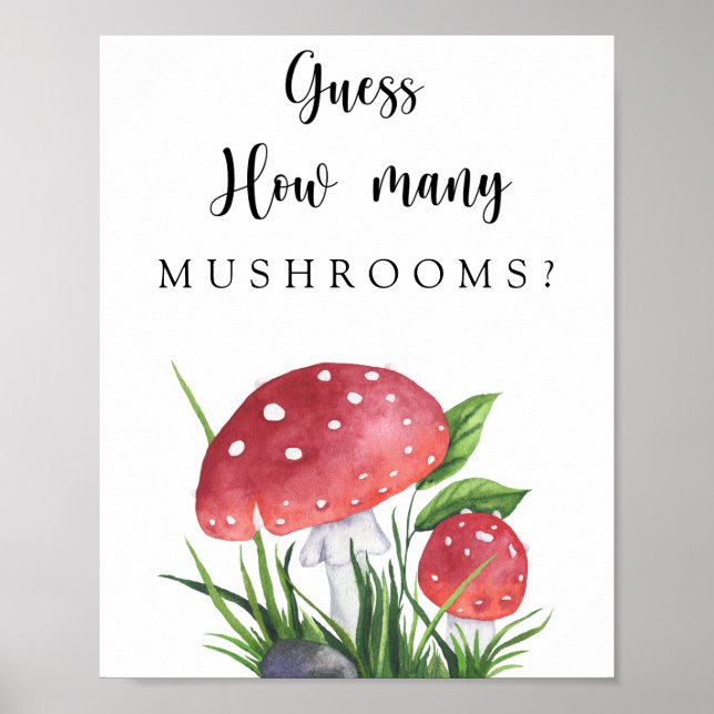 Svampar - gissa hur många MUSHROOMS-MUSHROOMER Poster (Framsidan)
