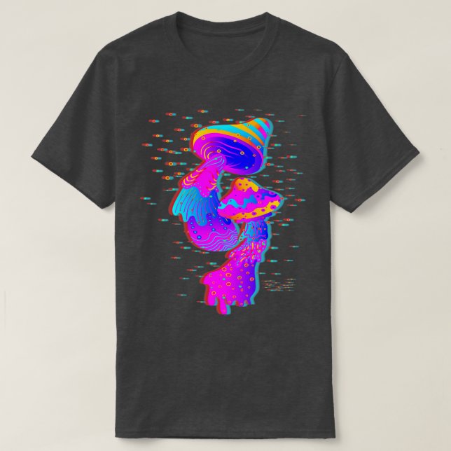 Svampar Glitch Psychedelic T Shirt (Design framsida)