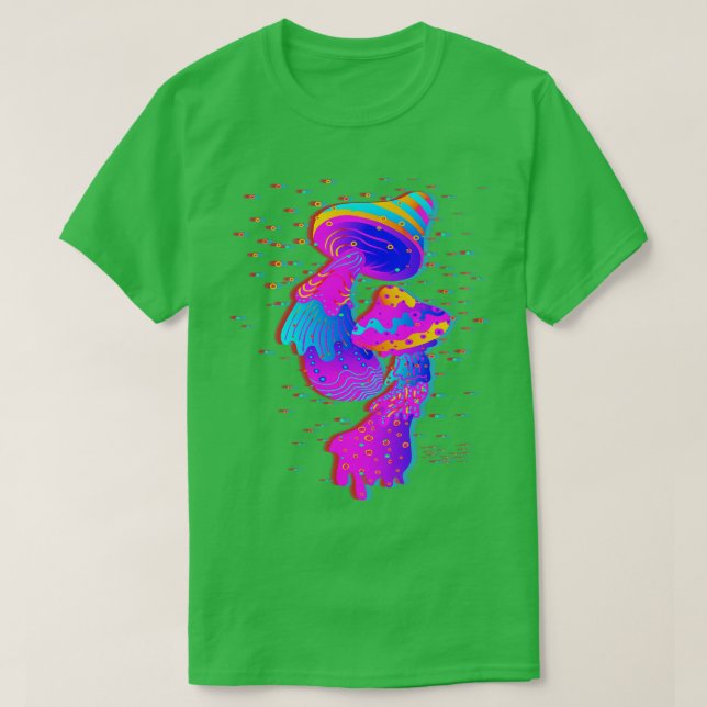 Svampar Glitch Psychedelic T Shirt (Design framsida)