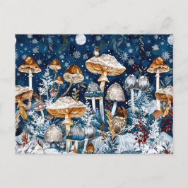 Svampar grupperade i ett nattrum vykort