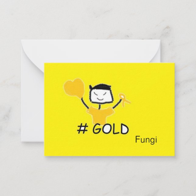 Svampar #Guld Anteckningskort (Framsida)