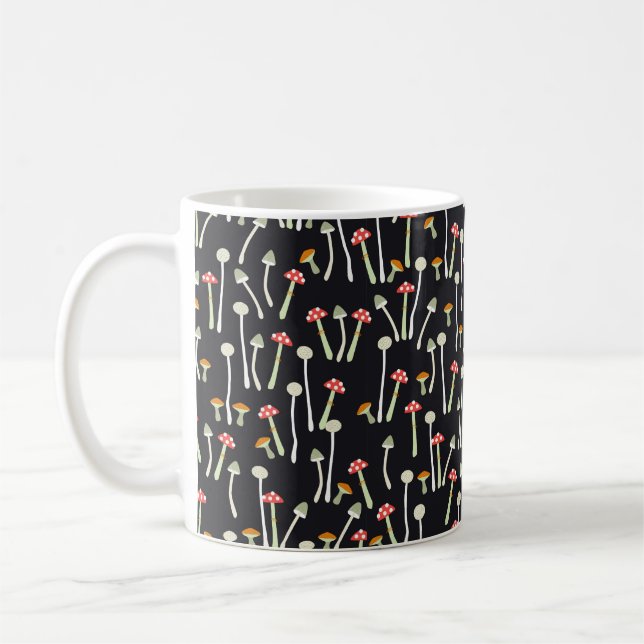 Svampar,höst,mönster  kaffemugg (Vänster)