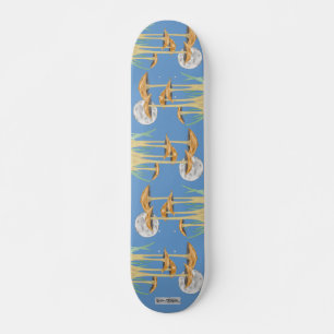 Svampar i månljus, utskuren mini skateboard bräda 18,5 cm