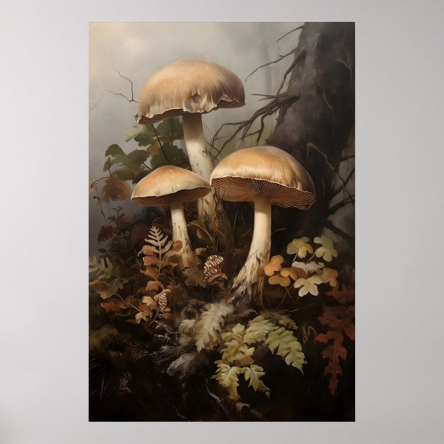 Svampar i mossfarn, skogssvampar faller poster (Framsidan)