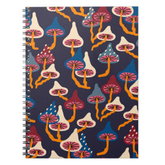 Svampar Illustration Fabric Wrapping Mönster Anteckningsbok