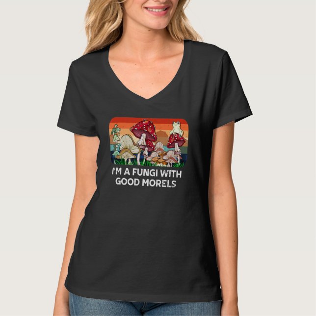 Svampar med Bra Morels Mushroom Humor 1 T Shirt (Framsida)