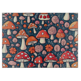 Svampar med rött blommigt i grönt dekor