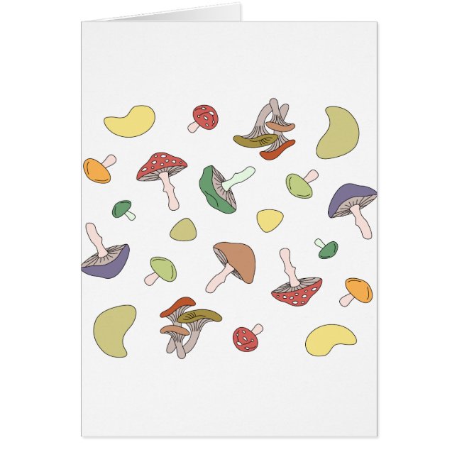 Svampar Mönster Hälsningskort (Framsidan)