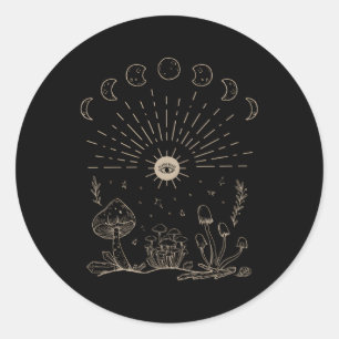 Svampar Mörk Academia Aesthetic Crystals Cottage Runt Klistermärke