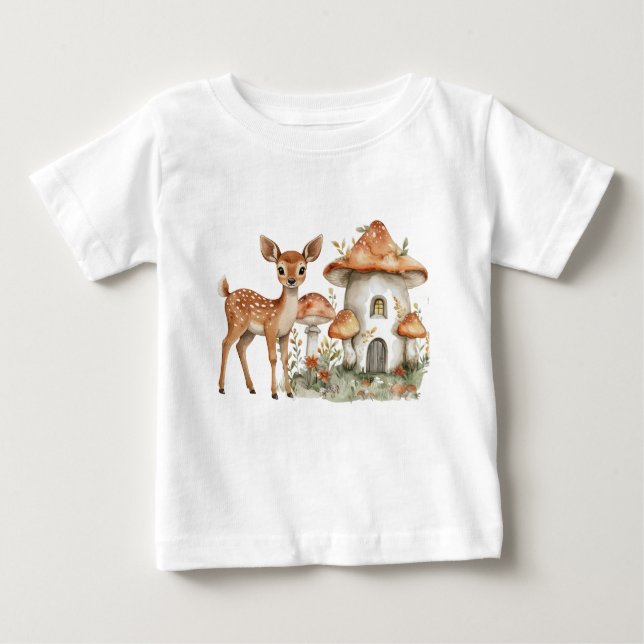 Svampar och Baby Hjort T Shirt (Framsida)