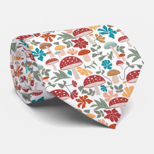 Svampar och Blommigt i århundradet Modern Mönster Slips