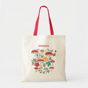 Svampar och Blommigt i århundradet Modern Mönster Tygkasse