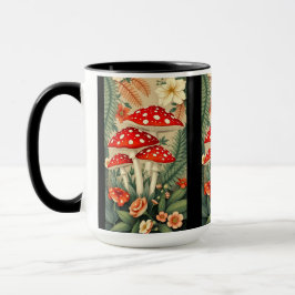 Svampar och botaniskt Inslag med kraftig flyghavre Mugg