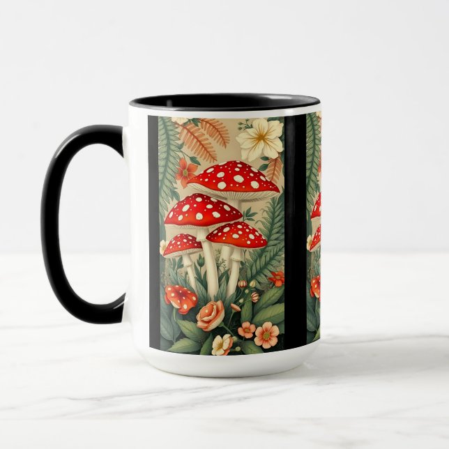 Svampar och botaniskt Inslag med kraftig flyghavre Mugg (Vänster)