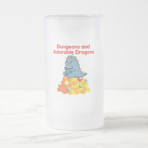 Svampar och dragoner, frostat glasöl ölglas