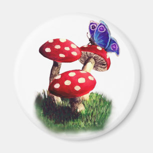 Svampar och fjäril magnet