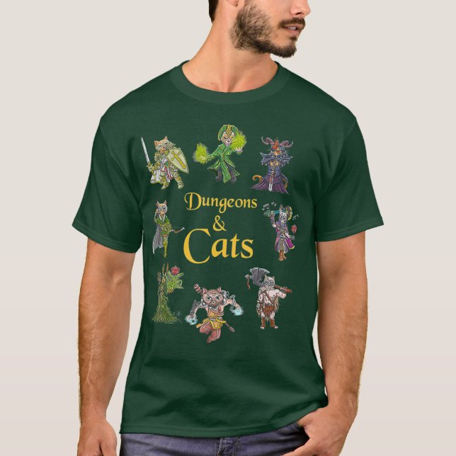 Svampar och katter - roligt spel i Cute Tabletop T Shirt (Framsida)