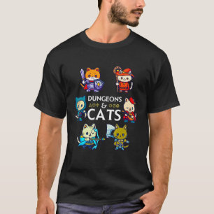 Svampar och katter RPG D20 Dice Nerdy Fantasy Game T Shirt