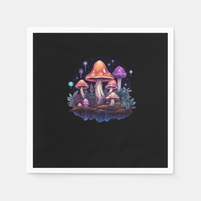 Svampar och kristaller av vete pappersservett (Framsidan)