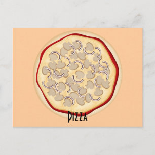 Svampar och lök, pizzamottagningskort vykort