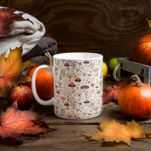 Svampar och skogsblommor kaffemugg