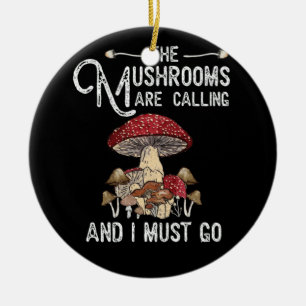 Svampar säger att jag måste åka svampjakt julgransprydnad keramik
