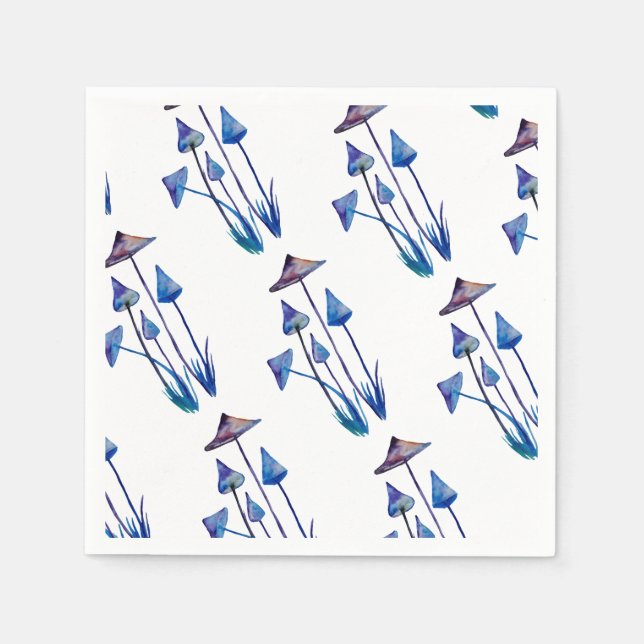 Svampar Vattenfärg teckning Napkins Pappersservett (Framsidan)