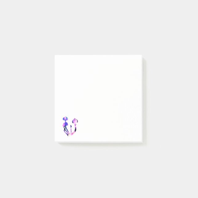 Svampar Vattenfärgskonst Post-it Block (Framsida)