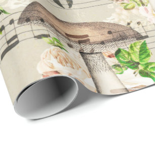 Svampar Woodland Antique Boletus Musik noter Presentpapper