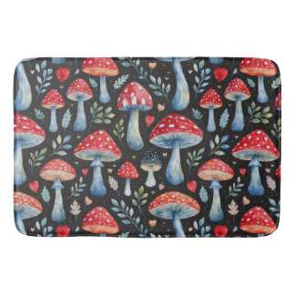 svampberättelse i akvarellmönster kastkudde badrumsmatta