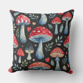 svampberättelse i akvarellmönster kastkudde kudde
