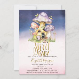 Svampblommiga prickar Ombre Baby Shower Inbjudningar