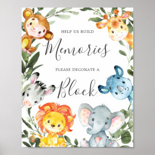 Svampdjur babyvisningsprogram dekorera ett blockte poster