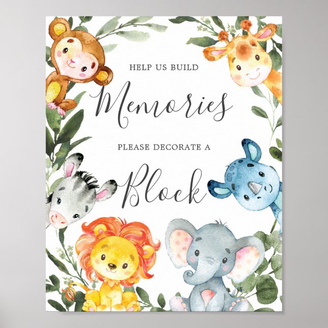 Svampdjur babyvisningsprogram dekorera ett blockte poster (Framsidan)