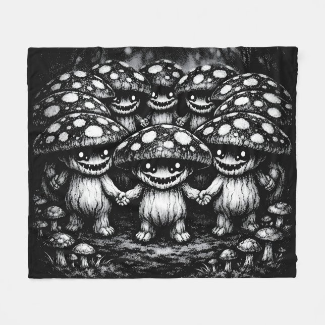 Svampfolk •  Skogslevande varelser av BurnsInHell Fleecefilt (Framsidan (Horisontell))