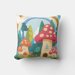 Svamphus och regnbåge 12 kudde