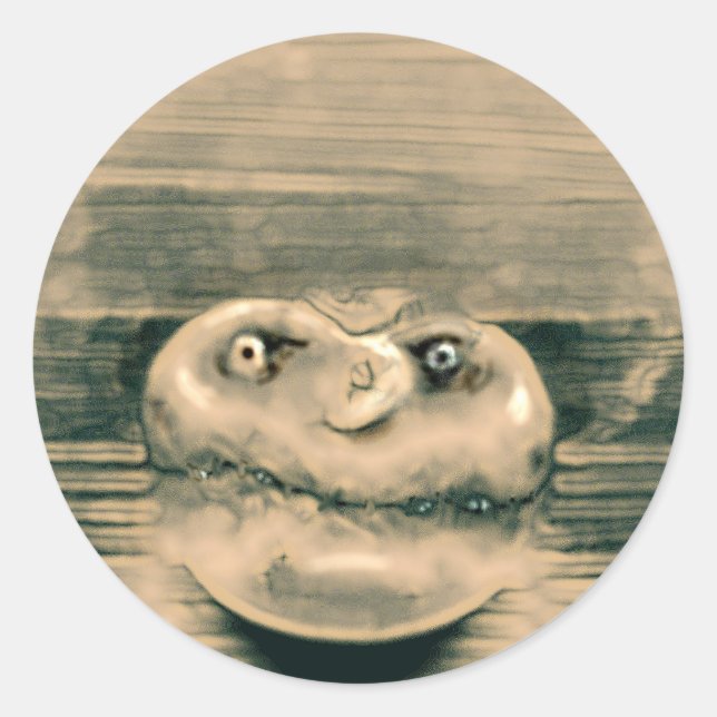 Svamphuvud Runt Klistermärke (Framsida)