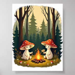 Svampig Retrokonst för Positiva Vibbar runt en Läg Poster