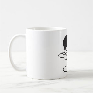 Svampiga bönor svart-vit kontur kaffemugg