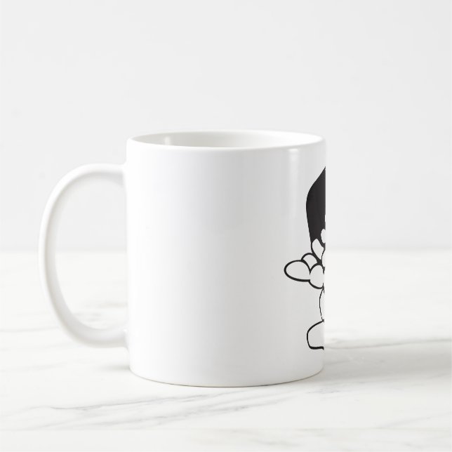 Svampiga bönor svart-vit kontur kaffemugg (Vänster)