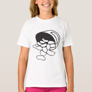 Svampiga bönor svart-vit kontur t shirt