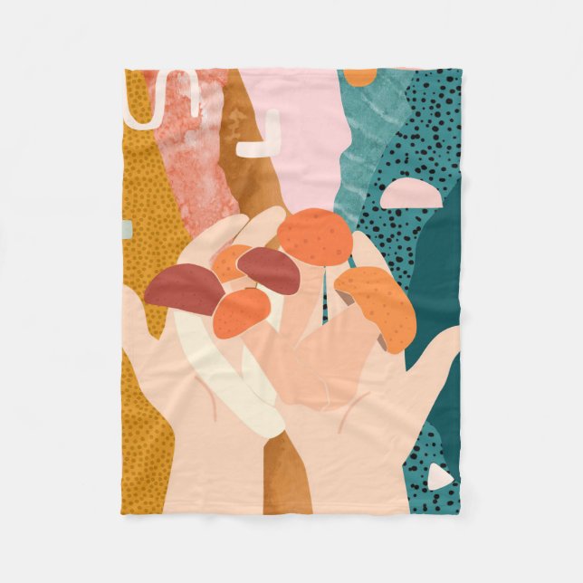 Svampjägare jag samlar in svampar fleecefilt (Framsidan)