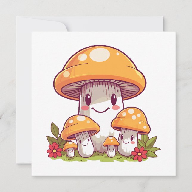 Svampjakt, glad kawaii stil (Framsida)