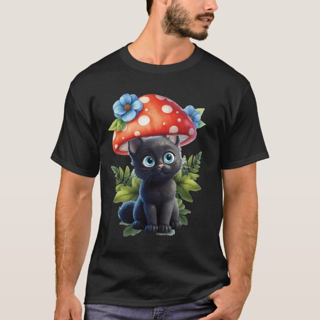 Svampkatt Glöm Aldrig Dina Moreller T Shirt (Framsida)