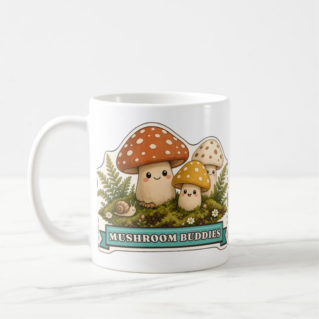 Svampkompisar Tre Leende Skogssvampar Kaffemugg (Vänster)