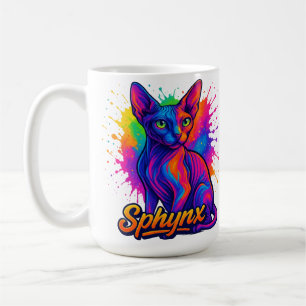 Svampkonsthynx-katt - färgfull modern kaffemugg