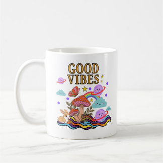 Svampmugg med bra vibbar, Trippig regnbågskaffemug Kaffemugg