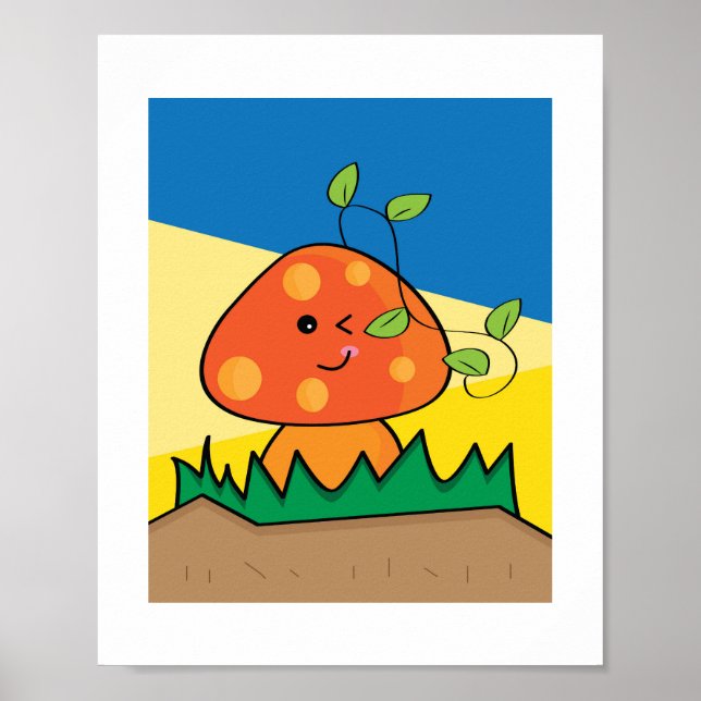 Svamprumsdesign #3 Illustration Skriv ut Poster (Framsidan)